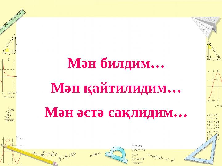 Мән билдим… Мән қайтилидим… Мән әстә сақлидим…
