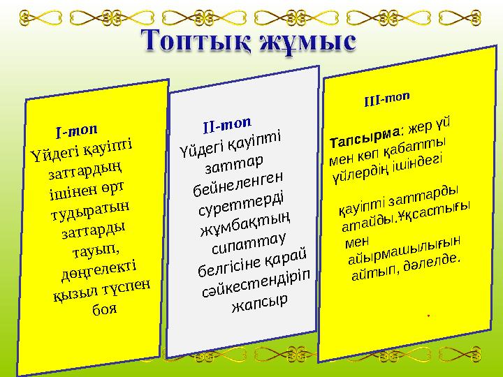 І-т о п Ү й д е гі қ а у іп т і за т т а р д ы ң іш ін е н ө р т т у д ы р а т ы н за т т а р д ы т а у ы п ,