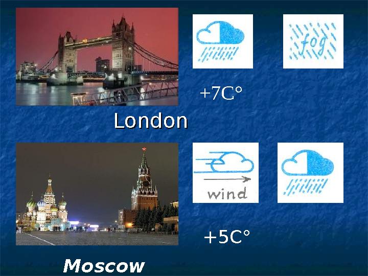 LondonLondon + 7 С° +5С° Moscow