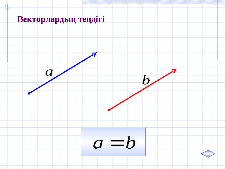 b а    b а    а  b Векторлардың теңдігі