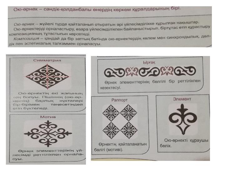 Презентация 5 сынып " Ою –өрнектің түрлері мен қысқаша тарихы. Қазақ ...
