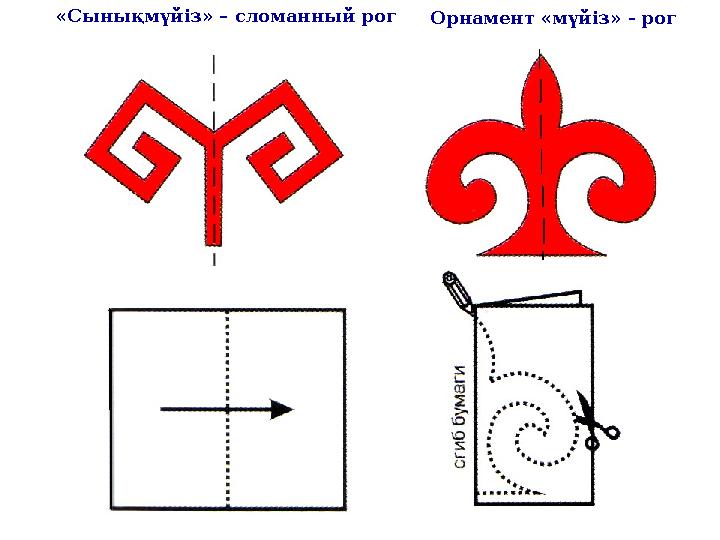 «Сынықмүйіз» – сломанный рог Орнамент «м үйіз » - рог