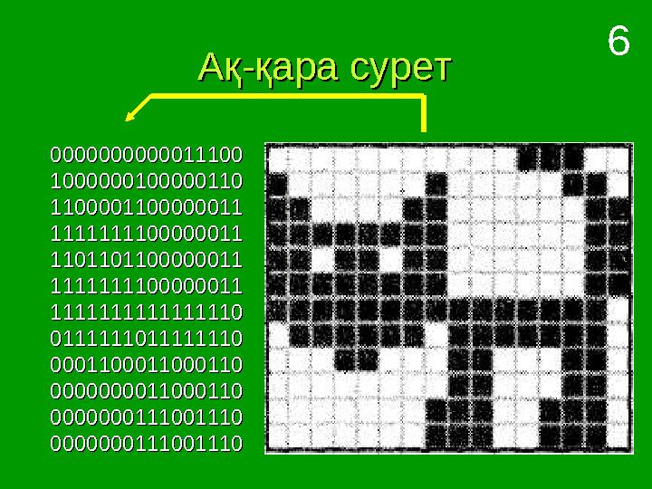 Ақ-қара суретАқ-қара сурет 00000000000111000000000000011100 1000000100000110 1000000100000110 1100001100000011 1100001100000011