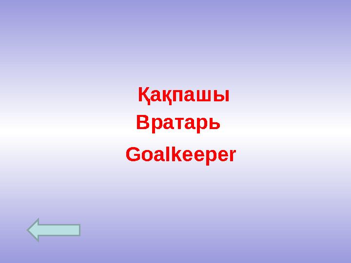 Қақпашы Goalkeeper Вратарь