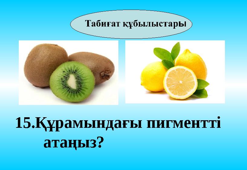 15.Құрамындағы пигментті атаңыз?