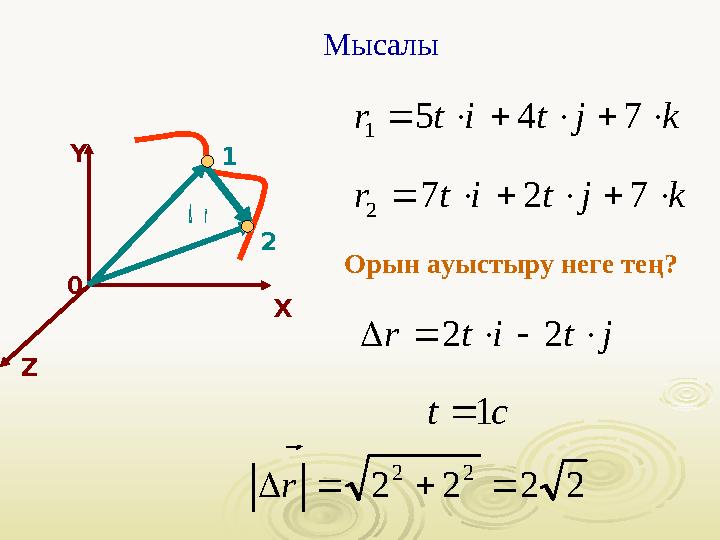 Мысалыr   XY Z 0 1 2 k j t i t r           7 4 5 1 k j t i t r           7 2 7 2 Орын ауыс