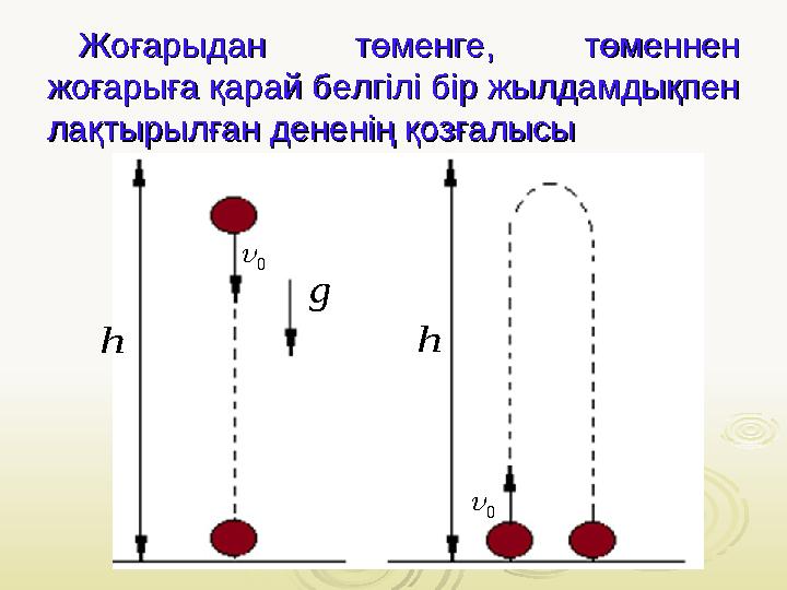 ЖоЖо ғарыдан төменге, төменнен ғарыдан төменге, төменнен жоғарыға қарай белгілі бір жылдамдықпен жоғарыға қарай белгілі бір