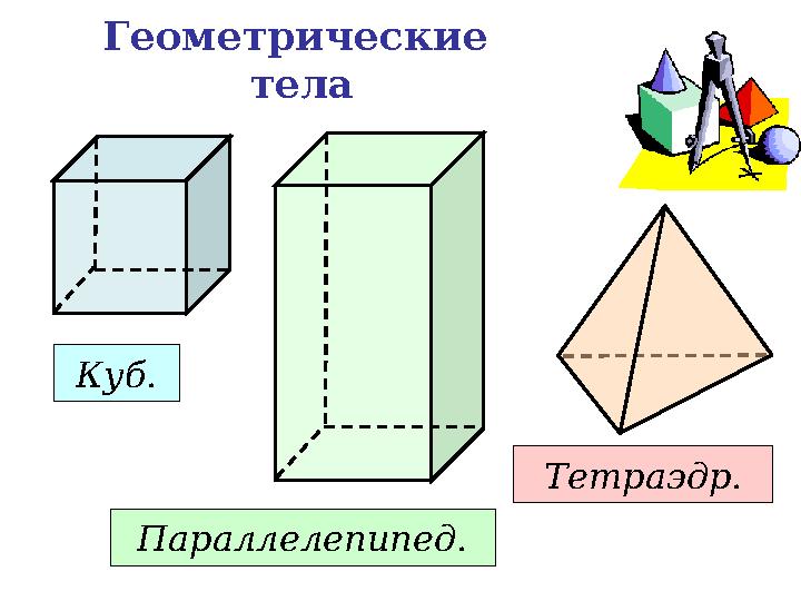 Геометрические тела Куб. Параллелепипед. Тетраэдр.