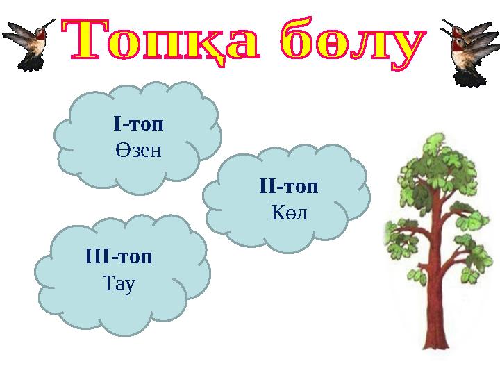 І-топ Өзен ІІ-топ Көл ІІІ-топ Тау