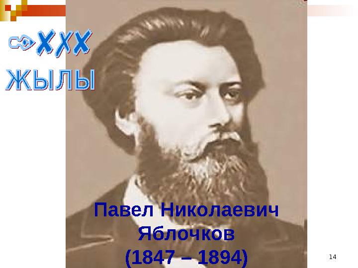 14Павел Николаевич Яблочков (1847 – 1894)