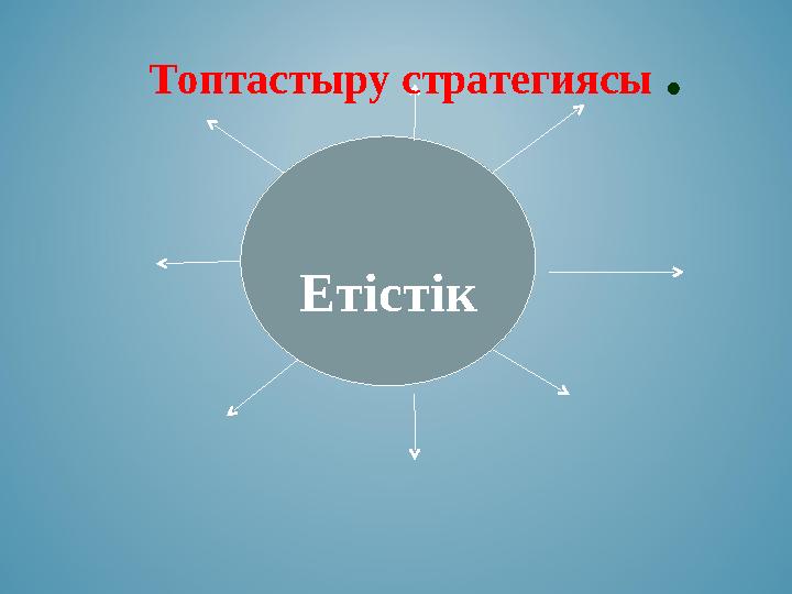 Ет істікТоптастыру стратегиясы . Ет істікТоптастыру стратегиясы .