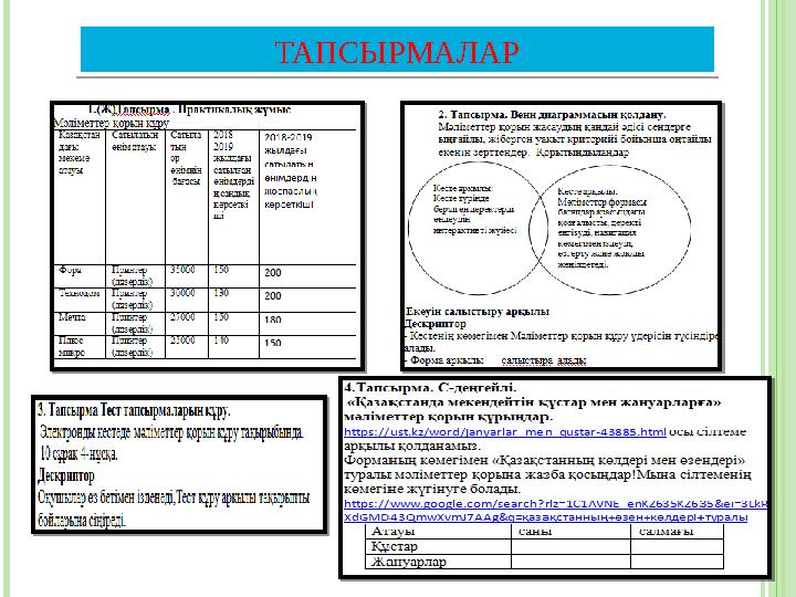 ТАПСЫРМАЛАР ТАПСЫРМАЛАР