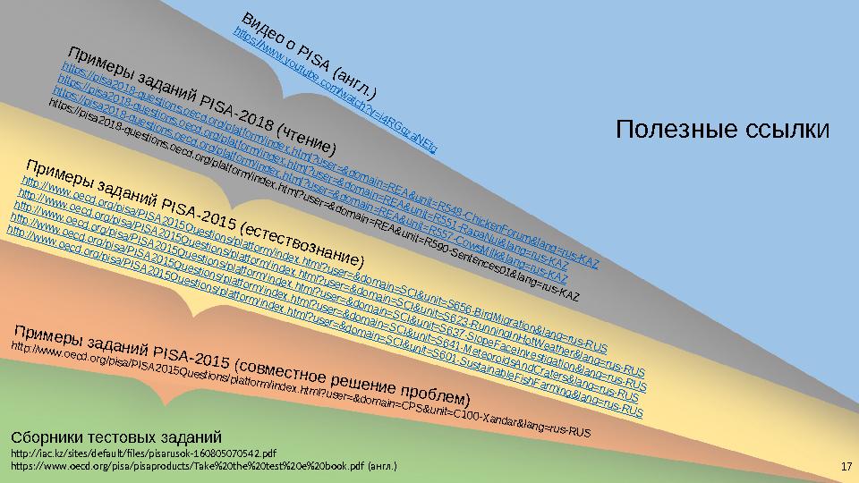 П рим еры зад аний P IS A -2015 (естествознание) http://www.oecd.org/pisa/PISA2015Questions/platform/index.html?user=&domain=S