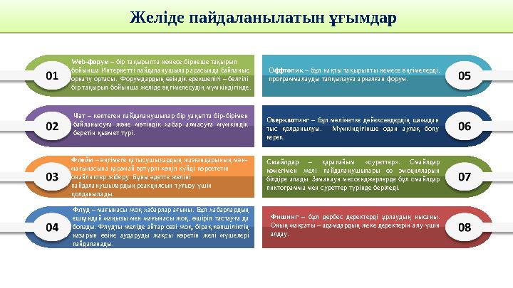 Web -форум – бір тақырыпта немесе бірнеше тақырып бойынша Интернетті пайдаланушылар арасында байланыс орнату ортасы. Форумда