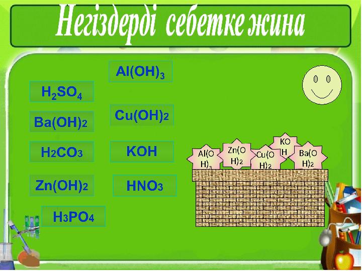 Al(O H) 3 KO H Cu(O H) 2 Ba(O H) 2Zn(O H) 2