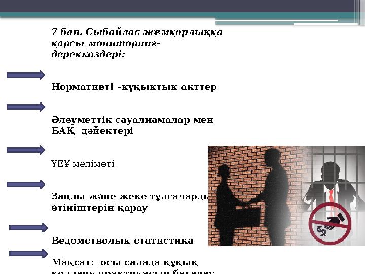 7 бап. Сыбайлас жемқорлыққа қарсы мониторинг- дереккөздері: Нормативті –құқықтық акттер Әлеуметтік сауалнам