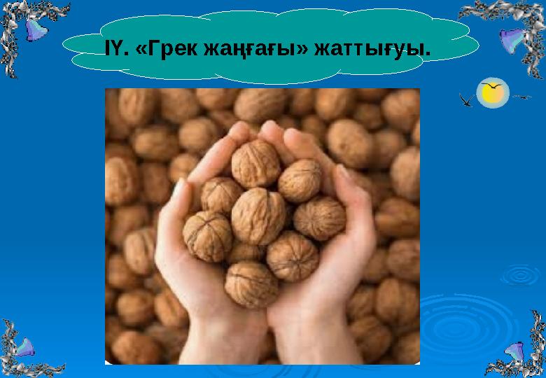 ІҮ. «Грек жаңғағы» жаттығуы. ІҮ. «Грек жаңғағы» жаттығуы.