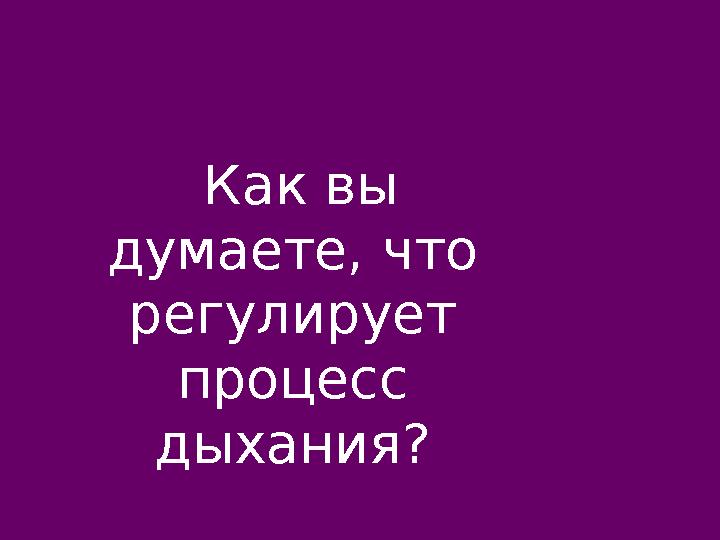 Как вы думаете, что регулирует процесс дыхания?
