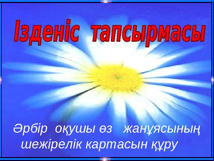 Әрбір оқушы өз жанұясының шежірелік картасын құру