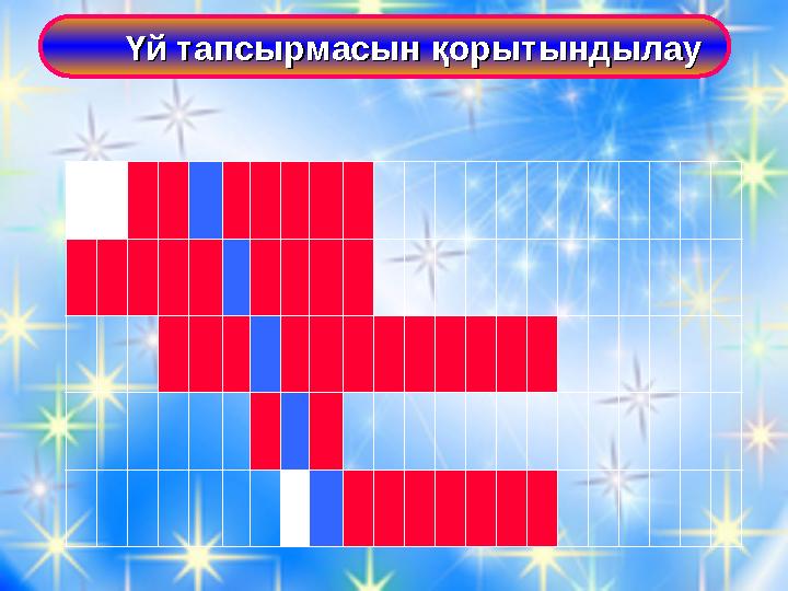 Үй тапсырмасын қорытындылау Үй тапсырмасын қорытындылау