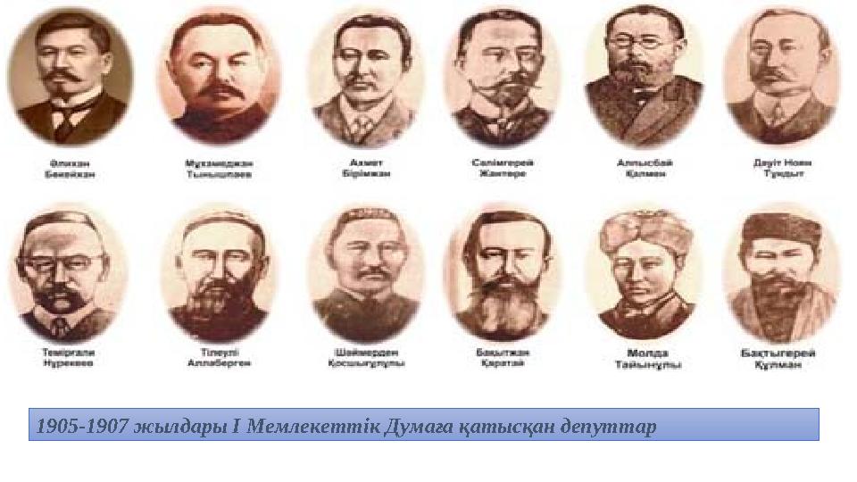 1905-1907 жылдары І Мемлекеттік Думаға қатысқан депуттар