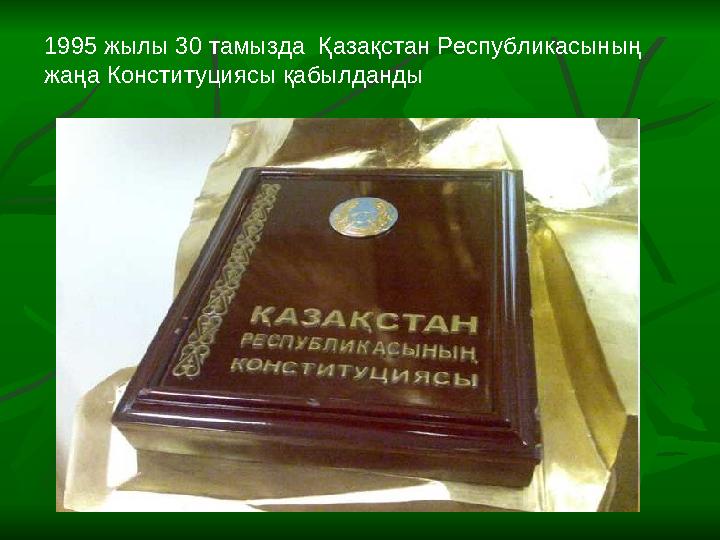 1995 жылы 30 тамызда Қазақстан Республикасының жаңа Конституциясы қабылданды