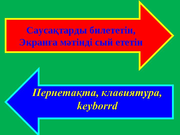 Саусақтарды билететін, Экранға мәтінді сый ететін