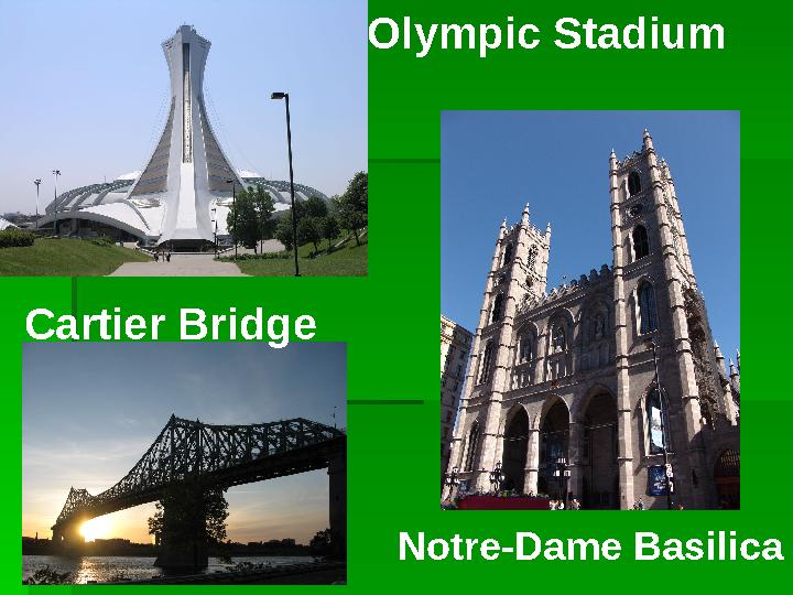 Notre-Dame Basilica Olympic Stadium Cartier Bridge