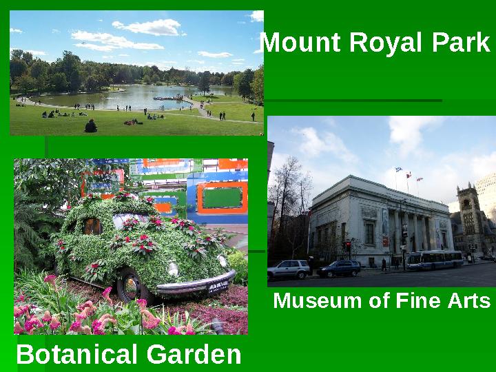 Mount Royal Park Botanical Garden Museum of Fine Arts