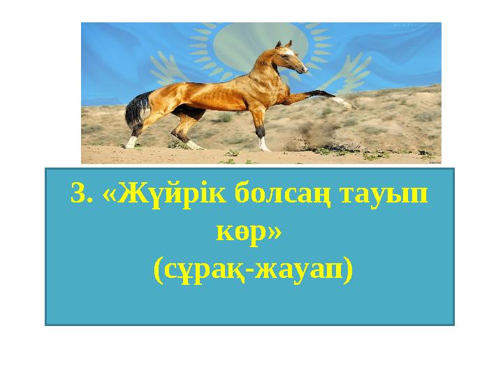 3. «Жүйрік болсаң тауып көр» (сұрақ-жауап)