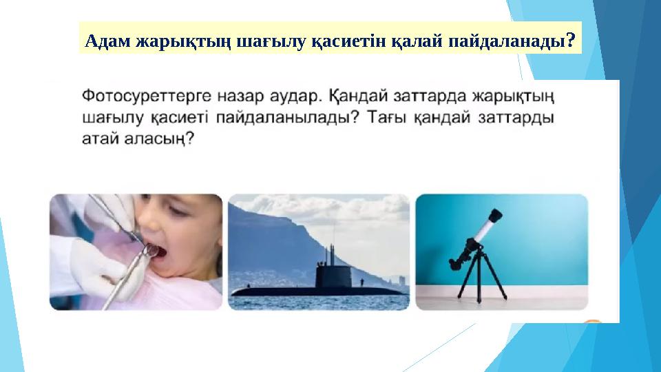 Адам жарықтың шағылу қасиетін қалай пайдаланады?