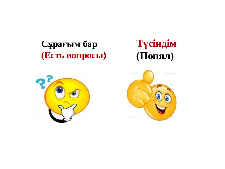Түсіндім (Понял) Сұрағым бар (Есть вопросы)