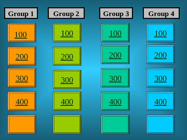 100 100 200 200 400 400 300 400 Group 1 Group 2 Group 3 Group 4 300 300 300 200 400 200 100100