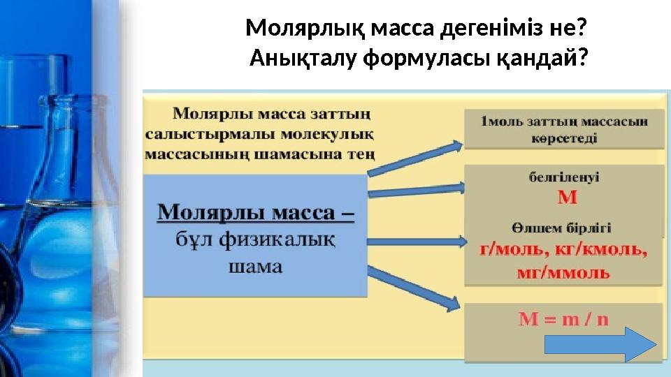 Молярлық масса дегеніміз не? Анықталу формуласы қандай?