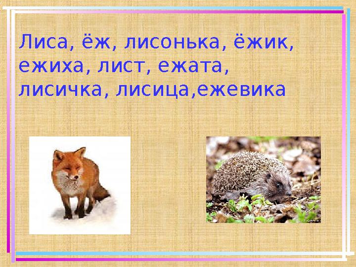 Лиса, ёж, лисонька, ёжик, ежиха, лист, ежата, лисичка, лисица,ежевика