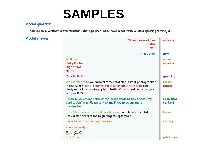SAMPLES SAMPLES