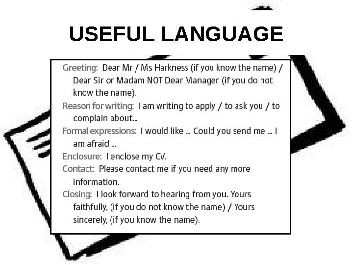 USEFUL LANGUAGE USEFUL LANGUAGE