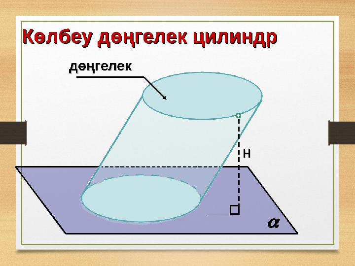 Көлбеу дөңгелек цилиндрКөлбеу дөңгелек цилиндр НН дөңгелекдөңгелек 