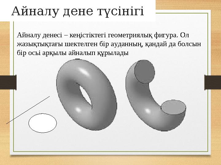 Айналу денесі – кеңістіктегі геометриялық фигура. Ол жазықтықтағы шектелген бір ауданның, қандай да болсын бір осьі арқылы айн