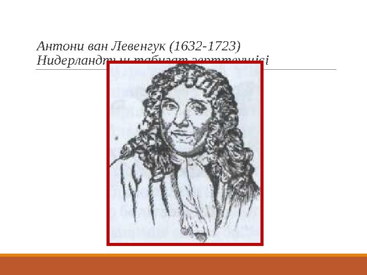 Антони ван Левенгук (1632-1723) Нидерландтьщ табиғат зерттеушісі