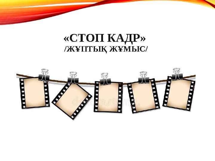 «СТОП КАДР» /ЖҰПТЫҚ ЖҰМЫС/