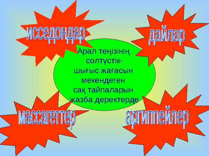 Арал теңізінің солтүстік- шығыс жағасын мекендеген сақ тайпаларын жазба деректерде