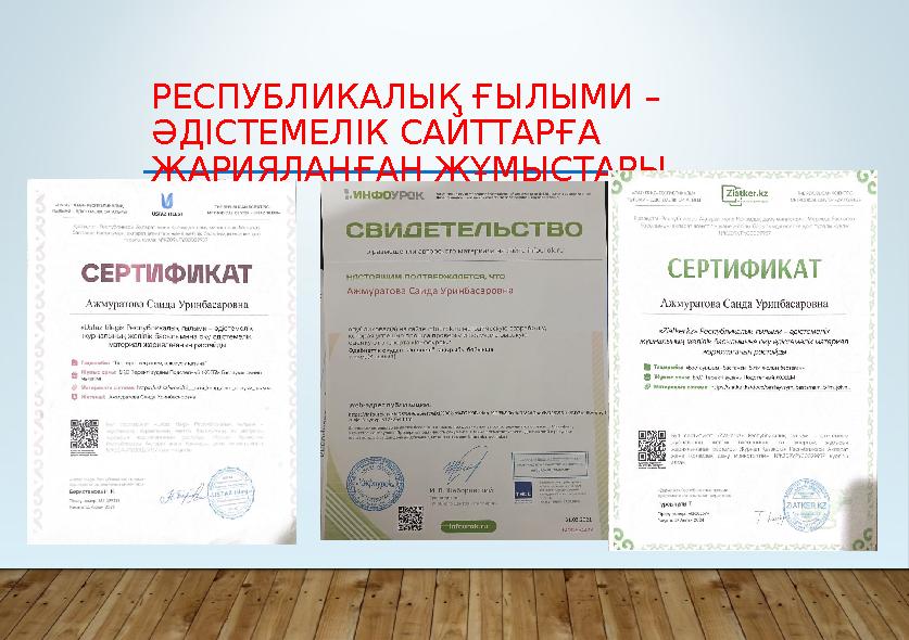 РЕСПУБЛИКАЛЫҚ ҒЫЛЫМИ – ӘДІСТЕМЕЛІК САЙТТАРҒА ЖАРИЯЛАНҒАН ЖҰМЫСТАРЫ