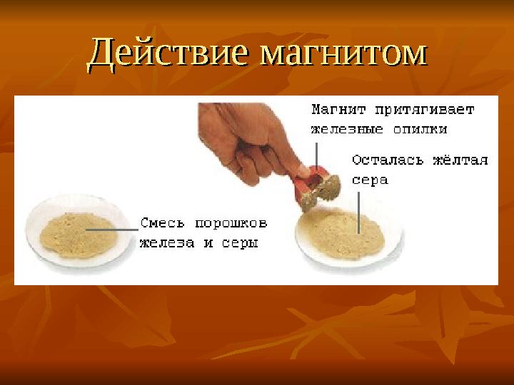 Действие магнитомДействие магнитом