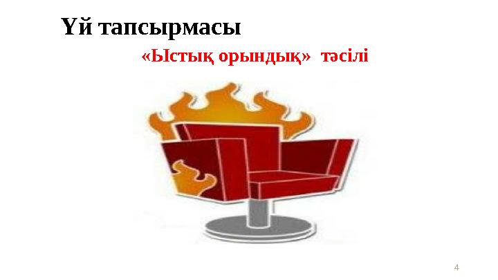 4 Үй тапсырмасы «Ыстық орындық» тәсілі