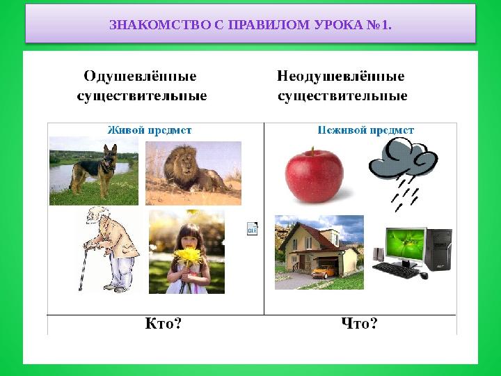 ЗНАКОМСТВО С ПРАВИЛОМ УРОКА №1.