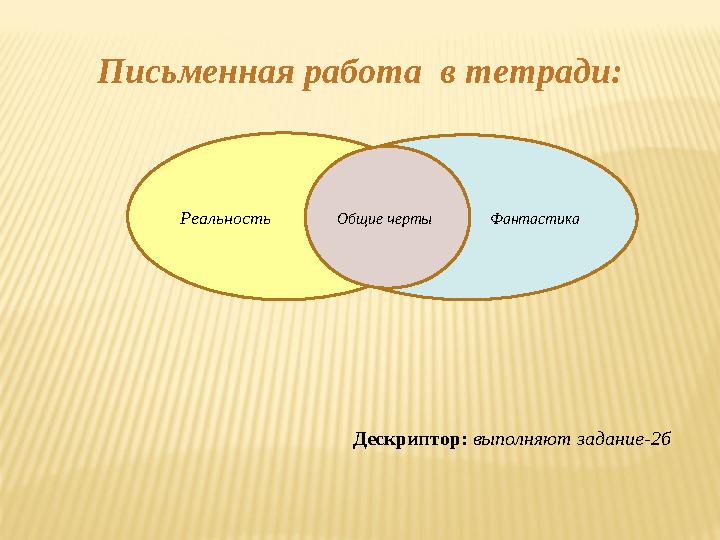 Письменная работа в тетради: Дескриптор: выполняют задание-2б