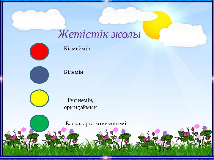 Жетістік жолы Білмеймін Білемін Түсінемін, орындаймын Басқаларға көмектесемін