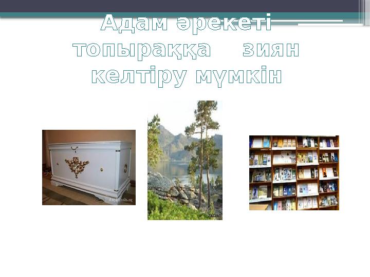 Адам әрекеті топыраққа зиян келтіру мүмкін