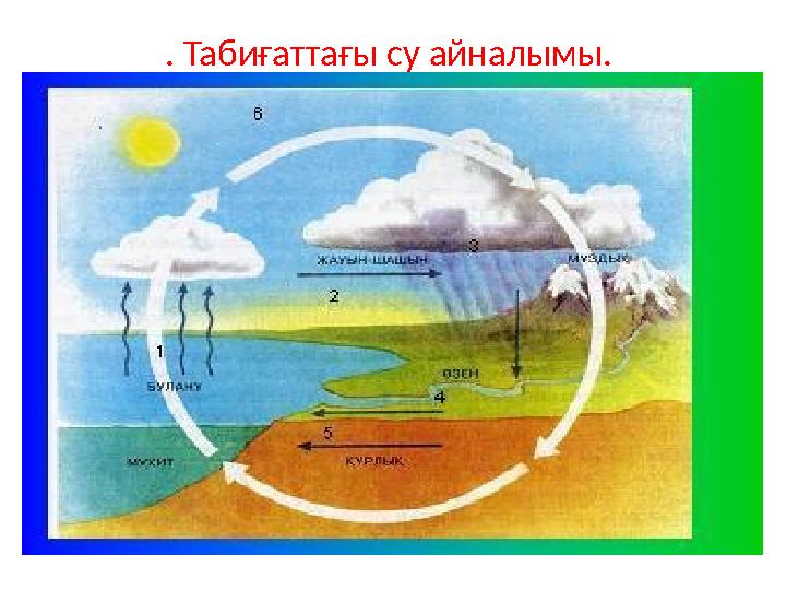 . Табиғаттағы су айналымы.